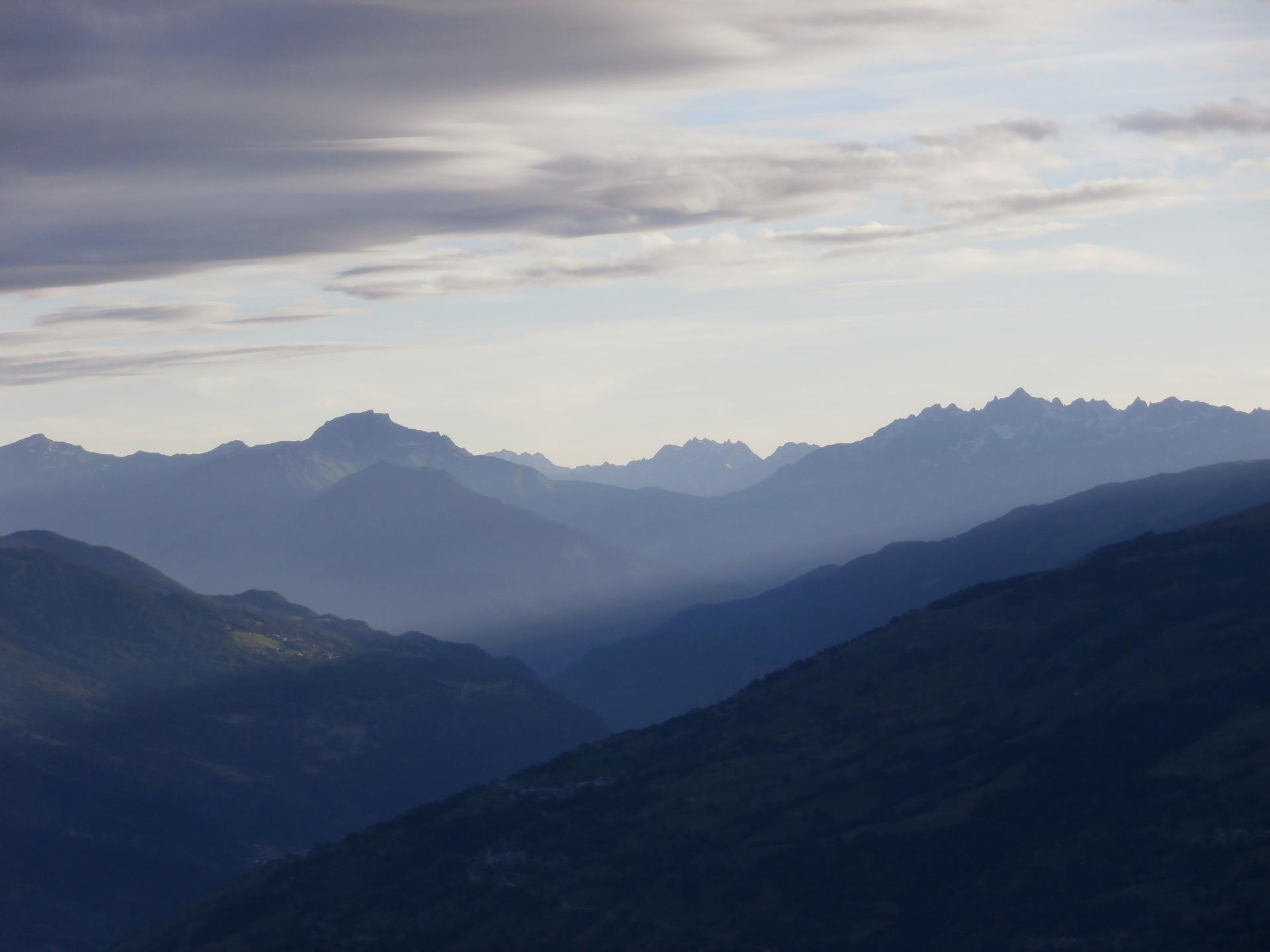 depuis le Mont Valezan au crépuscule 