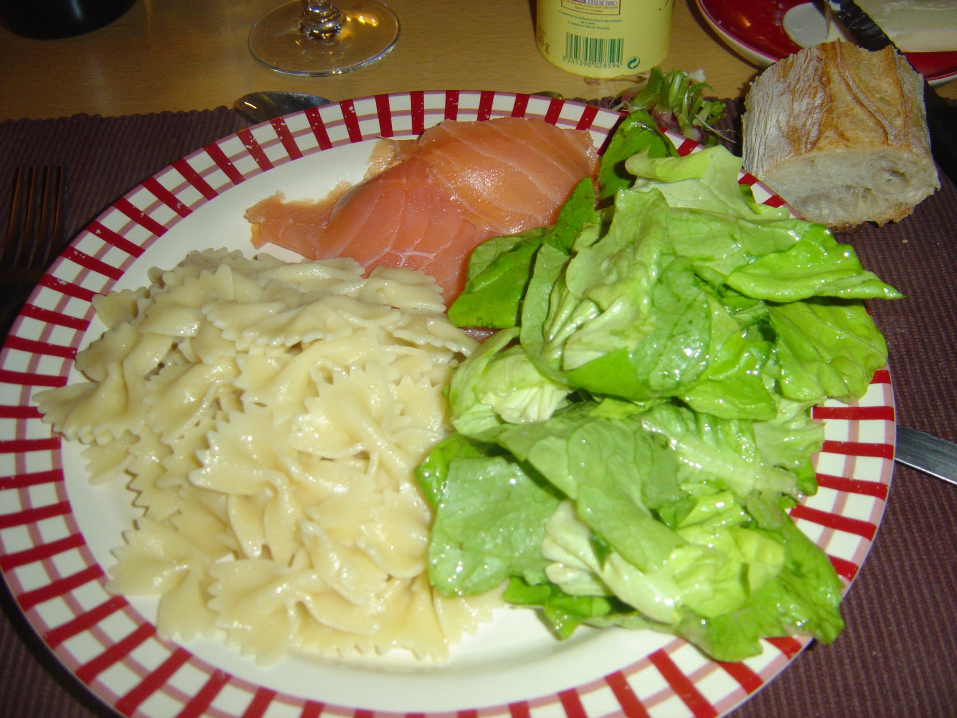 Pates saumon salade